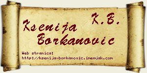 Ksenija Borkanović vizit kartica